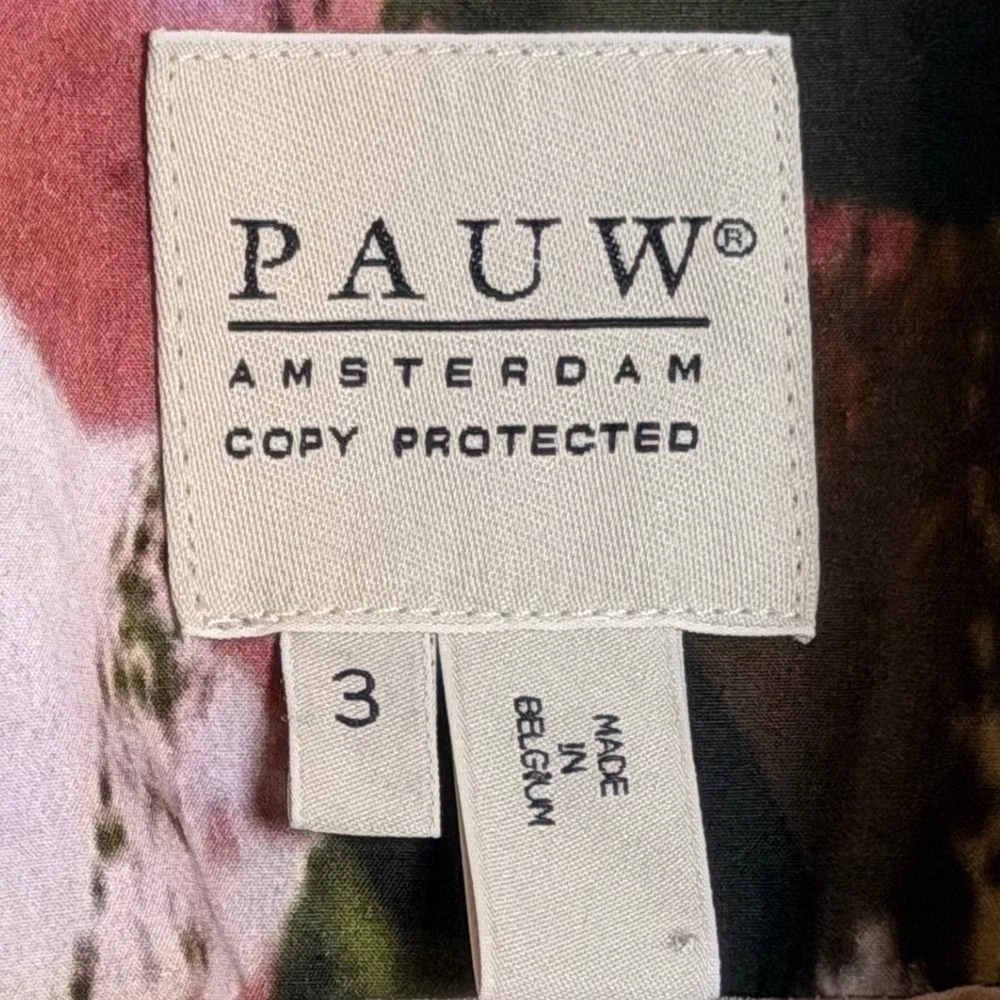 PAUW Amsterdam Art to Wear Abstract Floral Tie Waist Blazer Jacket S/M‎